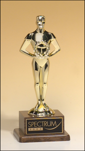 Airflyte Classic Achiever Trophy Goldtone Cast Metal figurine hand-polished on walnut base | 2 SIZES