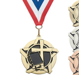 2-1/4" Super Star Series Award Medals on 7/8" Neck Ribbons | 37 STYLES