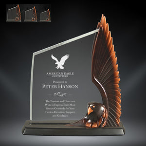 GreyStone Resin & Acrylic Eagle Award with Raised Wing | 3 SIZES