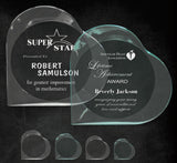 GreyStone 1" thick Heart Style freestanding Acrylic Award | 2 COLORS | 4 SIZES