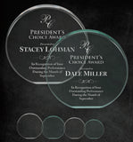 GreyStone 1" thick Circle Style freestanding Acrylic Award | 2 COLORS | 4 SIZES