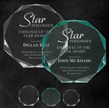 GreyStone 1" thick Octagon Style freestanding Acrylic Award | 2 COLORS | 3 SIZES