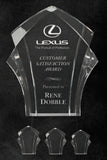 GreyStone 1" thick Clear Panache Style freestanding Acrylic Award | 3 SIZES