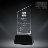 GreyStone Clear Peak Style Acrylic Award with Snap-In Weighted Black Plastic Base | 3 SIZES