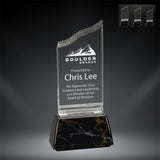 GreyStone Clear Summit Style Acrylic Award with Snap-In Weighted Black Marble Plastic Base | 3 SIZES