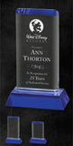 GreyStone Blue Oval Tower Crystal Award with Blue Crystal Base | 2 SIZES
