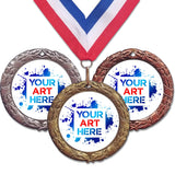 3" XR Series Insert Medals on 1-1/2" Wide Neck Ribbons | FULL COLOR