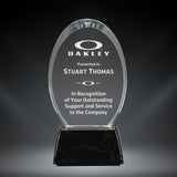 GreyStone Clear Oval Style Acrylic Awards with Snap-In Weighted Plastic Bases | 2 COLORS | 3 SIZES