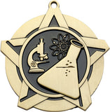 2-1/4" Super Star Series Award science Medals on 7/8" Neck Ribbons
