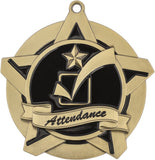 2-1/4" Super Star Series Award Attendance Medals on 7/8" Neck Ribbons