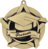 2-1/4" Super Star Series Award Graduate graduation Medals on 7/8" Neck Ribbons
