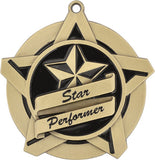 2-1/4" Super Star Series Star Performer Award Medals on 7/8" Neck Ribbons