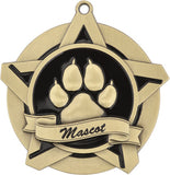 2-1/4" Super Star Series Award Mascot Paw Print Medals on 7/8" Neck Ribbons