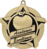 2-1/4" Super Star Series Award Academic Excellence Medals on 7/8" Neck Ribbons