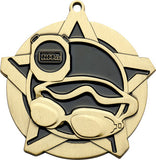 2-1/4" Super Star Series Swimming Award Medals on 7/8" Neck Ribbons