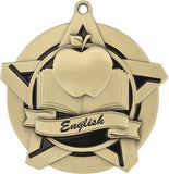 2-1/4" Super Star Series Award English Medals on 7/8" Neck Ribbons