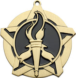 2-1/4" Super Star Series Victory Torch Award Medals on 7/8" Neck Ribbons
