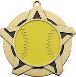 2-1/4" Super Star Series softball Award Medals on 7/8" Neck Ribbons