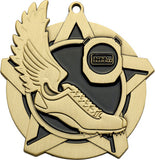 2-1/4" Super Star Series Track Running Award Medals on 7/8" Neck Ribbons