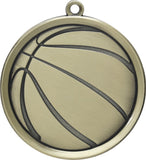 2-1/4" Mega Series Basketball Award Medals on 7/8" Neck Ribbons