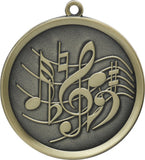 2-1/4" Mega Series Music Award Medals on 7/8" Neck Ribbons