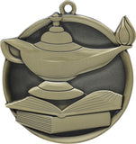 2-1/4" Mega Series Lamp of Knowledge Award Medals on 7/8" Neck Ribbons