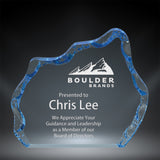 GreyStone 1" thick Blue Iceberg Style freestanding Acrylic Award | 4 SIZES