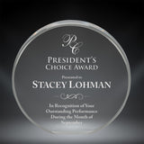 GreyStone 1" thick Clear Circle Style freestanding Acrylic Award | 4 SIZES