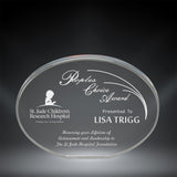 GreyStone 1" thick Clear Oval Style freestanding Acrylic Award | 3 SIZES