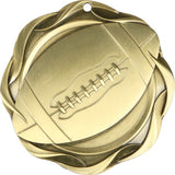 3" Fusion Football Award Medals on 1-1/2" Wide Neck Ribbons