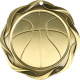 3" Fusion Basketball Award Medals on 1-1/2" Wide Neck Ribbons
