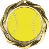 3" Fusion Softball Award Medals on 1-1/2" Wide Neck Ribbons