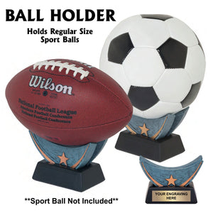 Full-Size Sport Ball Holder Resin Trophy