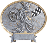 Legend Series Silver and Gold Oval Cars Bikes Racing and Motorcross Resin Plates