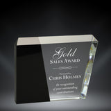 GreyStone Eclipse Crystal Award with Black Accent | 3 SIZES