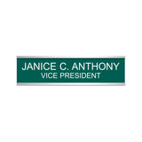 LA Trophies - SILVER Metal Wall / Door Holder with Slide In Plastic Nameplate | 2 SIZES | 3 FONTS | 12 PLATE COLORS