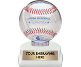Clear Globe Baseball Ball Holder Trophy