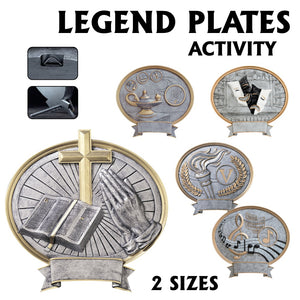 LA Trophies - Legend Series Silver and Gold Oval Activity Resin Plates  | 2 SIZES