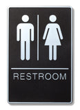 ADA Compliant 6" x 9" Black Sign - Unisex Restroom