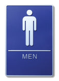 ADA Compliant 6" x 9" Blue Sign - Men 