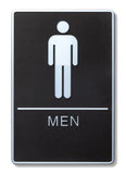 ADA Compliant 6" x 9" Black Sign - Men