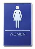 ADA Compliant 6" x 9" Blue Sign - Women