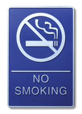 ADA Compliant 6" x 9" Blue Sign - No Smoking