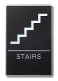 ADA Compliant 6" x 9" Black Sign - Stairs