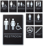 ADA Compliant 6" x 9" Black Signs with Grade 2 Braille and raised lettering and border