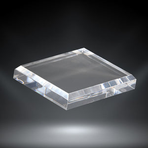GreyStone Clear Radius Beveled Edge Square Paperweight | 2 SIZES