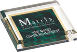 LA Trophies - 3/4" thick Beveled Acrylic Green Marble Paperweights