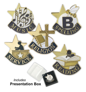 Die Struck Enamel Filled Achievement Lapel Pins - Includes Box | 27 STYLES