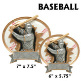 3D Sport Blaster Series Silver and Gold Oval Resin Plates  | 2 SIZES