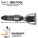 5 in 1 BBQ Tool with Bottle Opener, Cork Screw, Brush, Fork, and Spatula | 2 COLORS